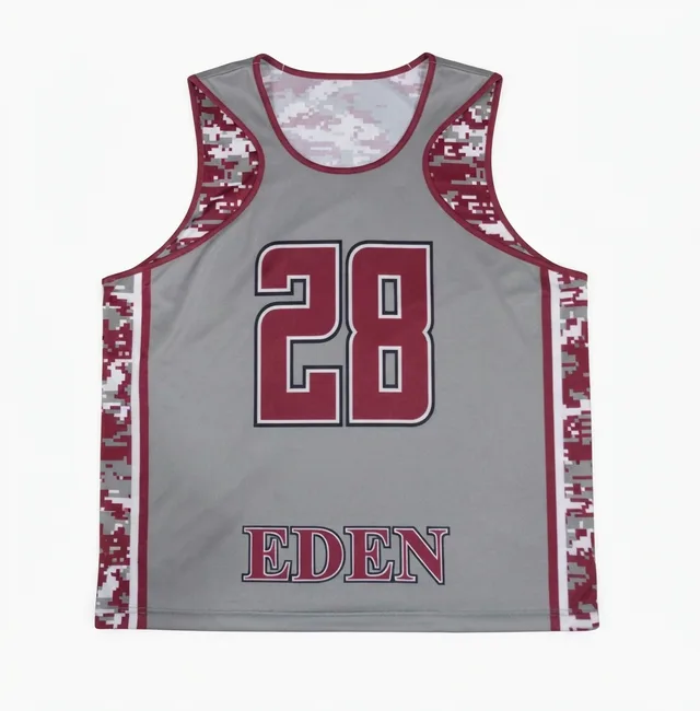 Grey & Maroon Lacrosse Jersey, view 4
