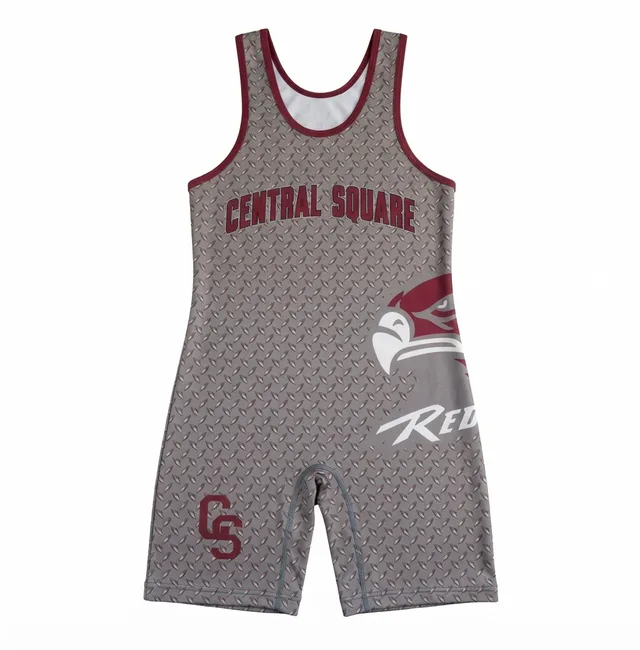 Grey & Maroon Wrestling Singlet, reference view