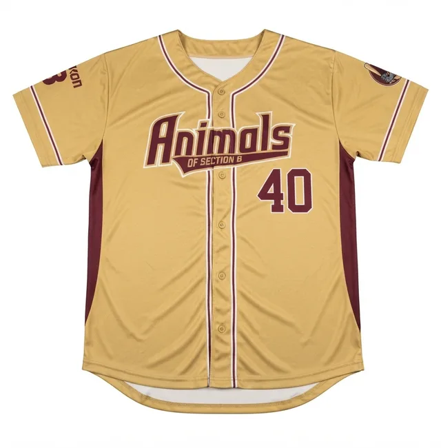 Gold & Maroon Baseball & Softball Jersey, reference view