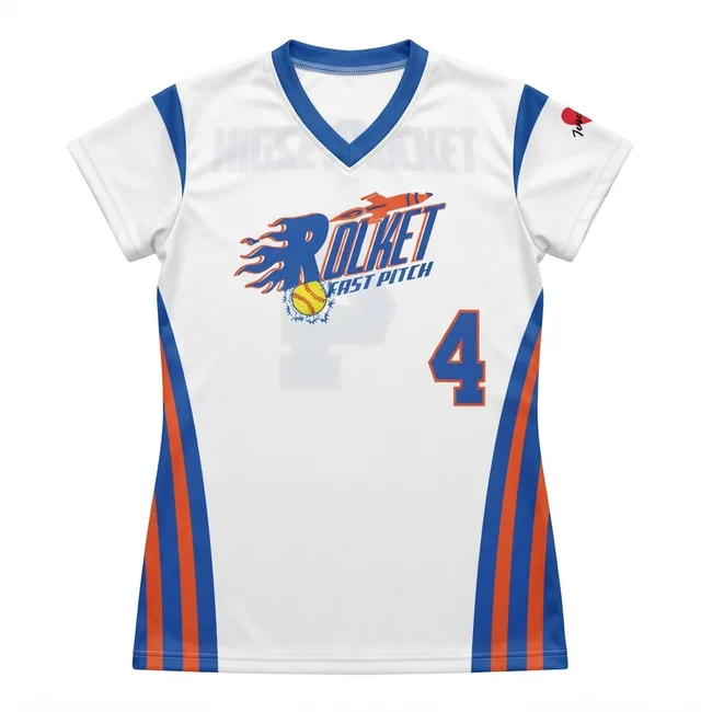 White, Blue & Orange Custom T-Shirt, reference view