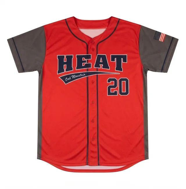 Red & Charcoal Baseball & Softball Jersey, reference view