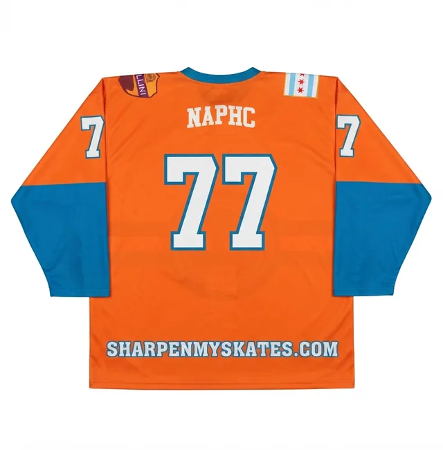 Orange & Blue Ice Hockey Jersey, view 2