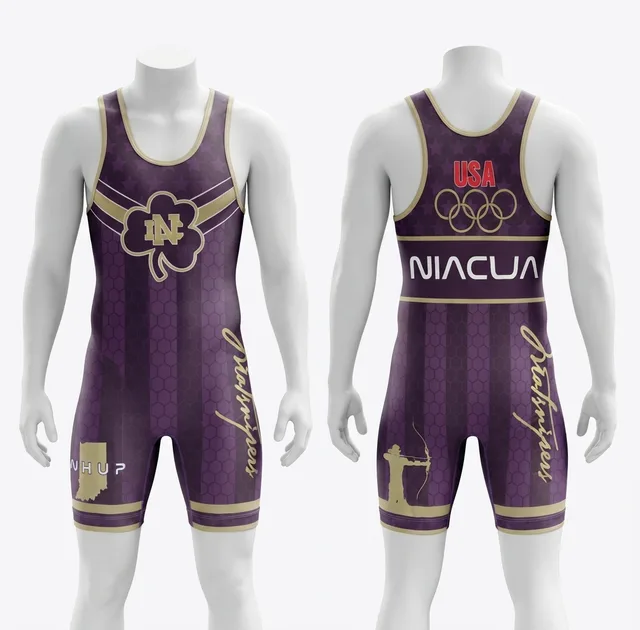 Purple & Gold Wrestling Singlet