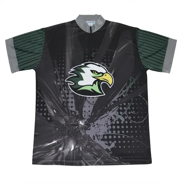 Black & Green Bowling Polo Shirt, reference view
