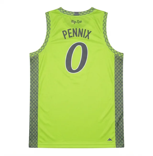 Lime Green & Grey Basketball Jersey, view 2