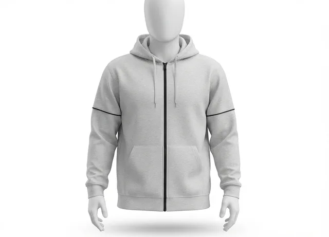 Light Grey & Black Casual Hoodie