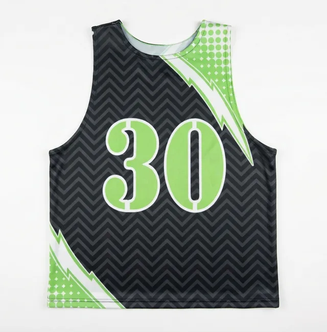 Black & Lime Green Lacrosse Jersey, view 4