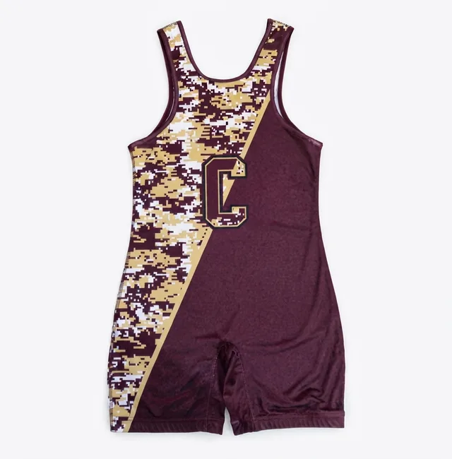 Maroon & Gold Wrestling Singlet