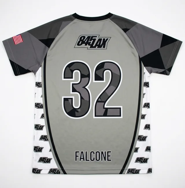 Grey & Black Short-Sleeve Lacrosse Jersey, view 3