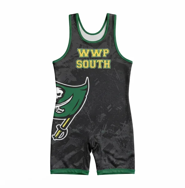 Black & Green Wrestling Singlet