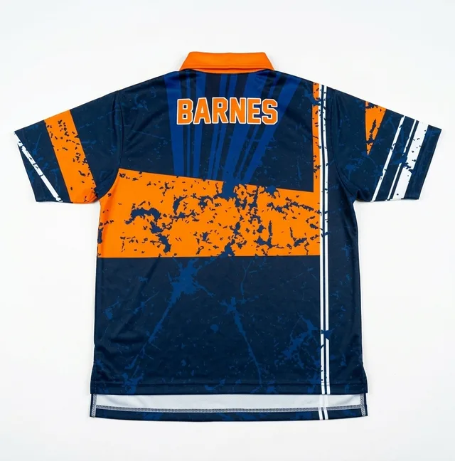 Navy & Orange Bowling Polo Shirt