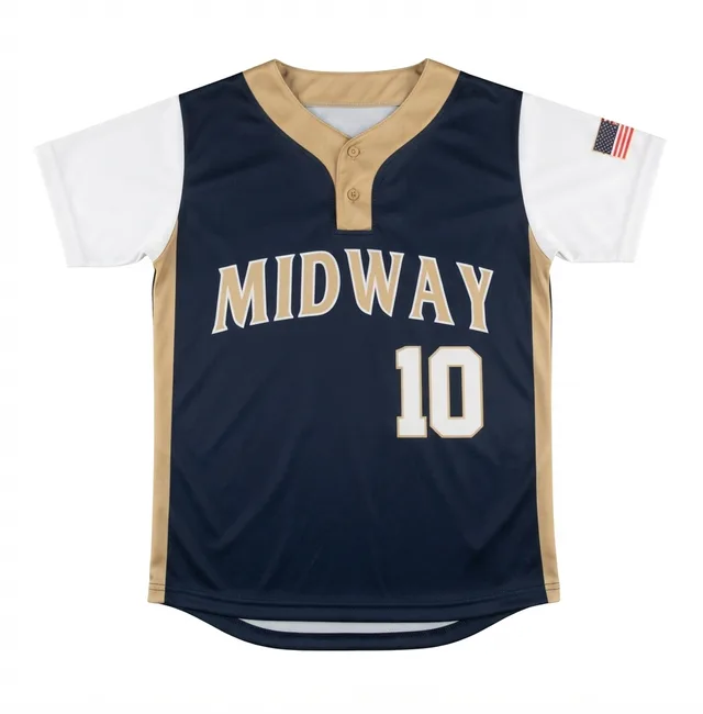 Navy, White & Gold Baseball & Softball Jersey