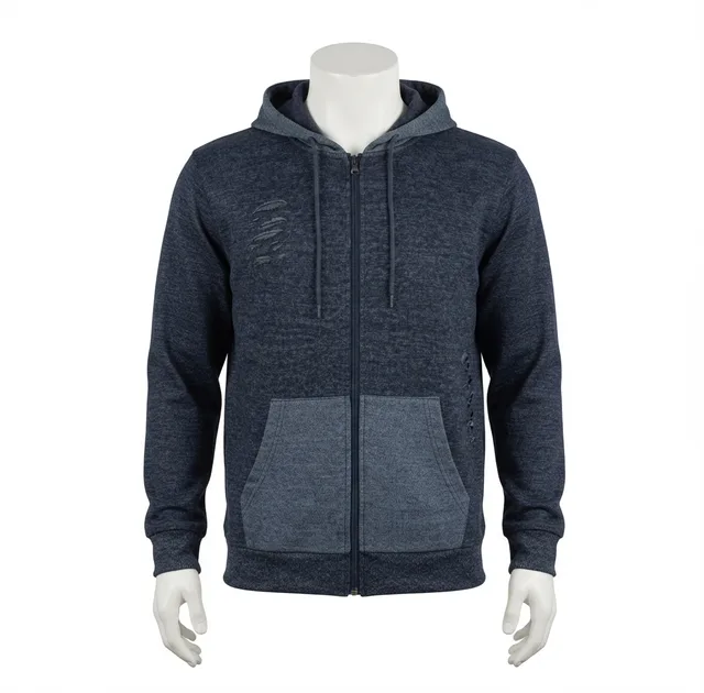 Blue Casual Hoodie
