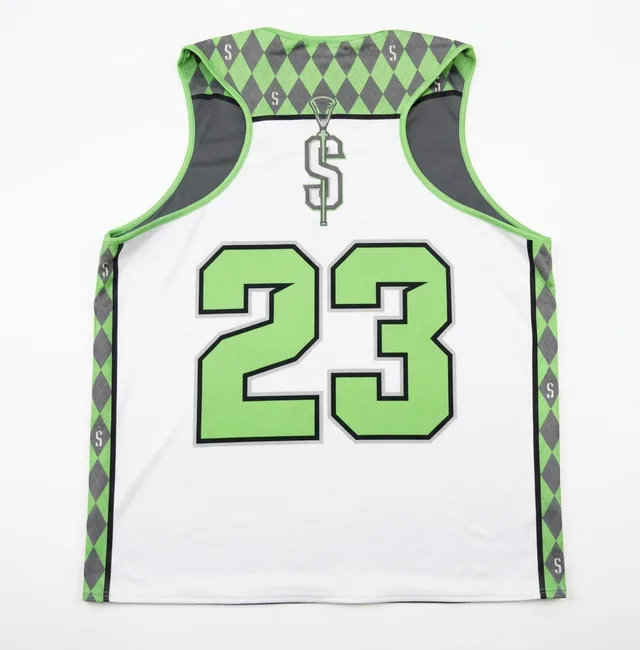 Charcoal & Green Lacrosse Jersey, view 4