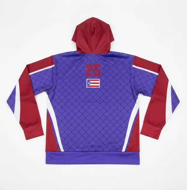 Purple, Maroon & White Custom Hoodie, view 2