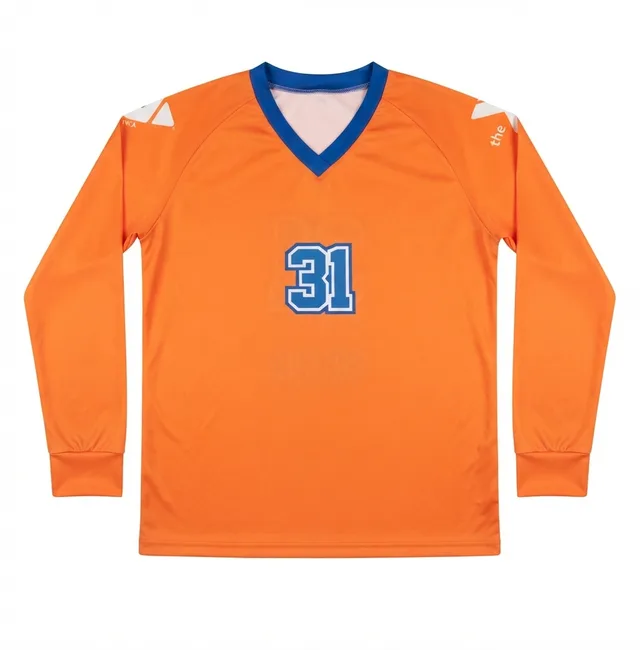 Orange & Blue Long-Sleeve Custom Shirt, reference view