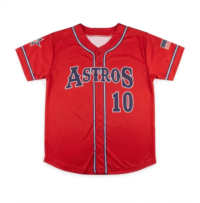 Red & Dark Blue Baseball & Softball Jersey, reference view
