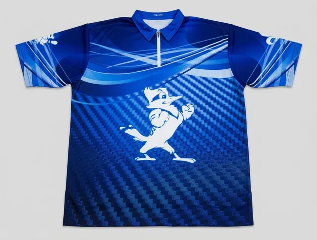 Blue Graphic Bowling Shirt, view 2
