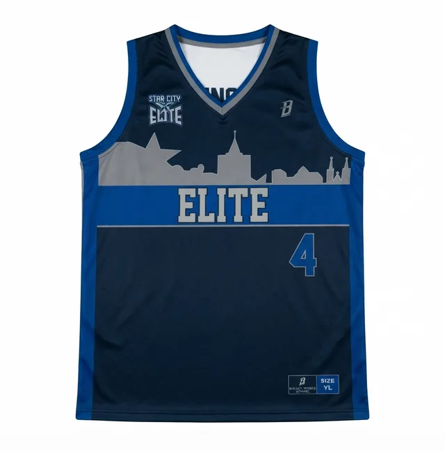 Navy, Blue & Grey Basketball Jersey, reference view