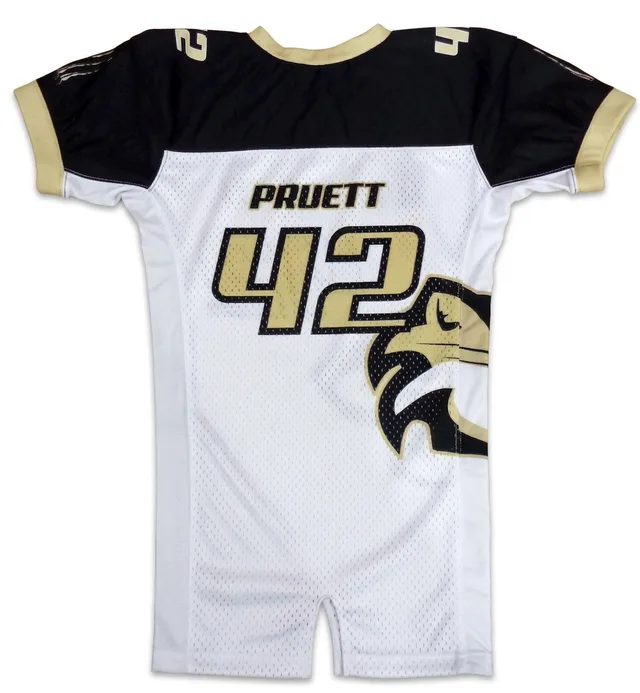 White, Black & Gold American Football Jersey, view 2