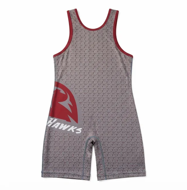 Grey & Maroon Wrestling Singlet, view 2