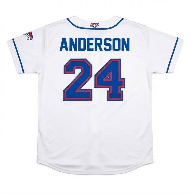 White & Blue Baseball & Softball Jersey, view 2