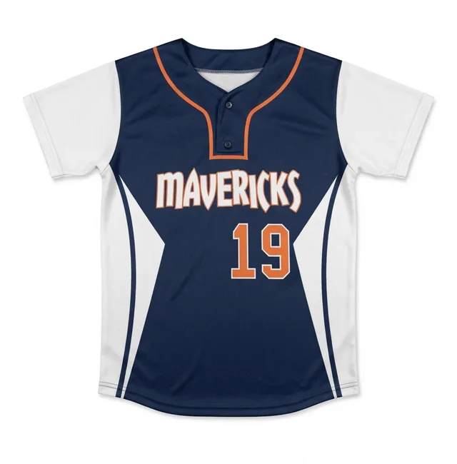 Navy, White & Orange Baseball & Softball Jersey, reference view