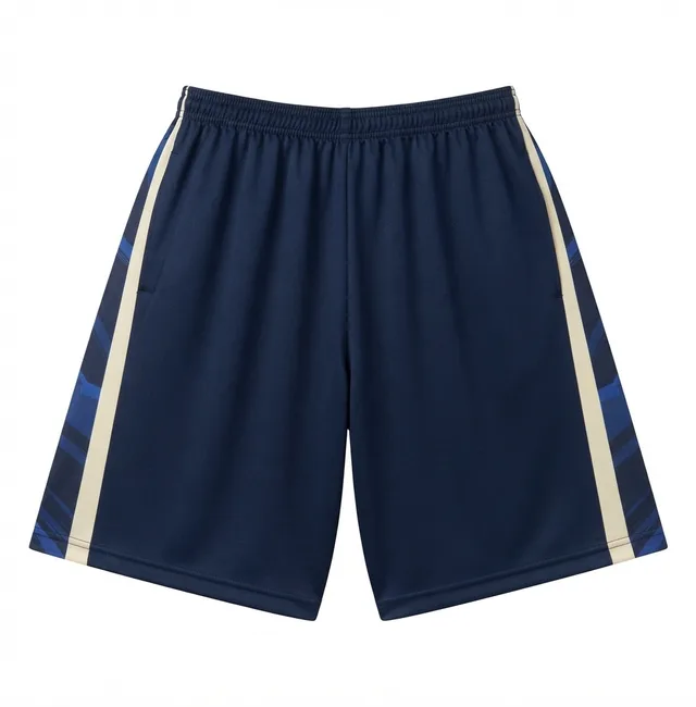 Navy & Pale Grey Custom Shorts, view 2