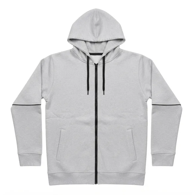 Light Grey & Black Casual Hoodie