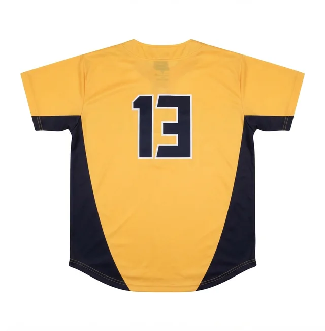 Yellow & Navy Baseball & Softball Jersey, view 2
