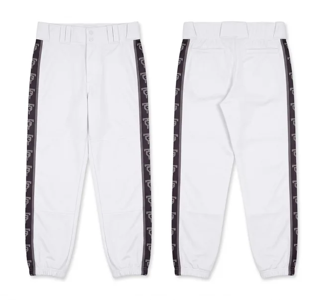 White & Dark Grey Baseball Pants