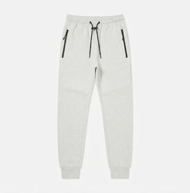 Pale Grey & Black Casual Trousers