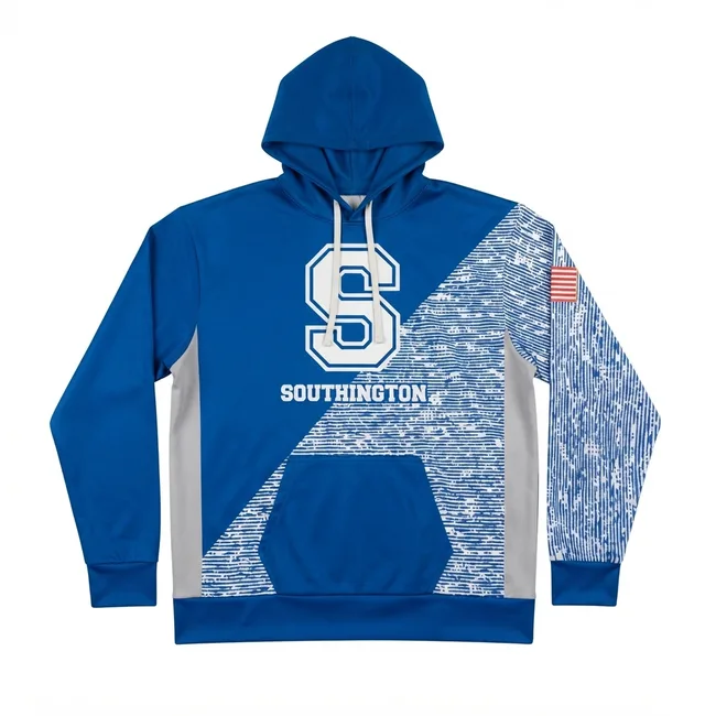 Blue & Pale Grey Custom Hoodie, reference view