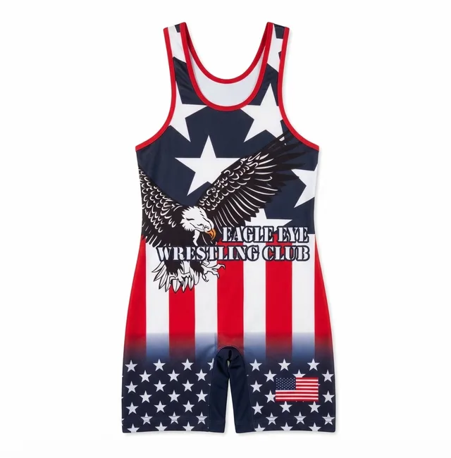 Red, White & Navy Wrestling Singlet, reference view