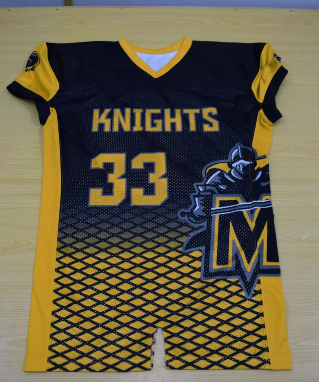 Navy & Gold Knight American Football Jersey, view 2