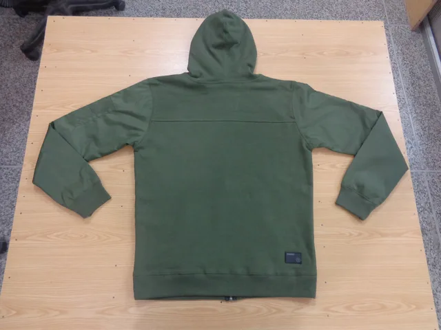 Olive Green Casual Hoodie, view 3