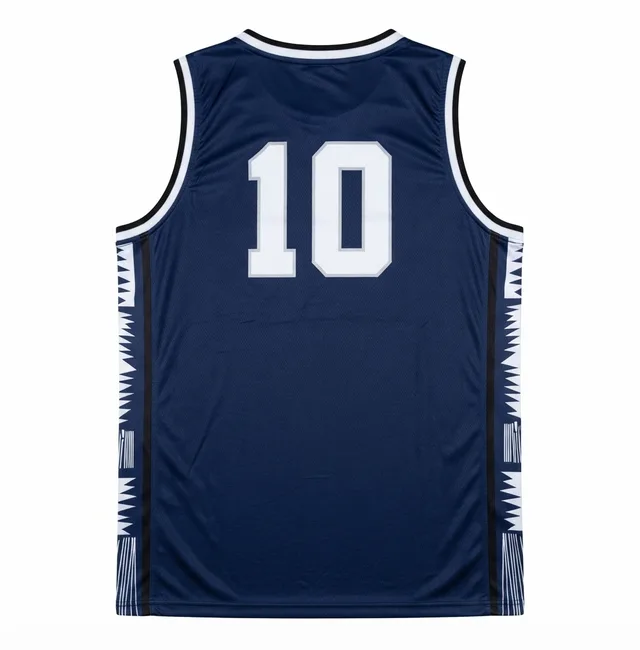 Navy & White Basketball Jersey, view 3
