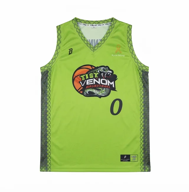 Lime Green & Grey Basketball Jersey, reference view