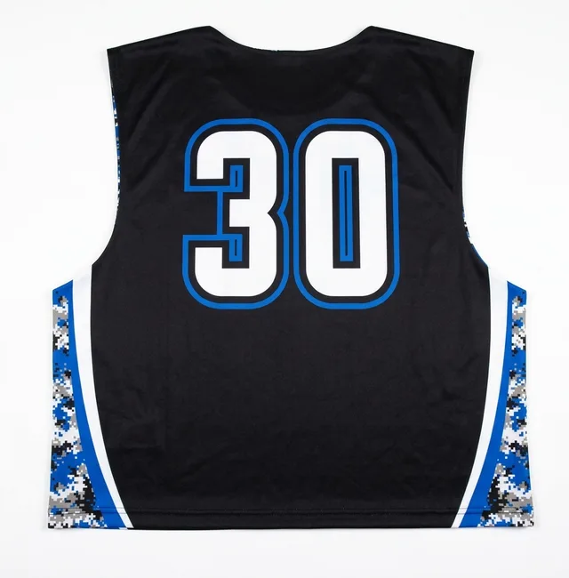 Blue, Black & White Lacrosse Jersey, view 4