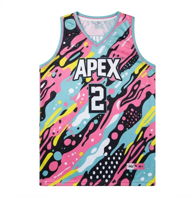 Pink, Aqua & Black Basketball Jersey