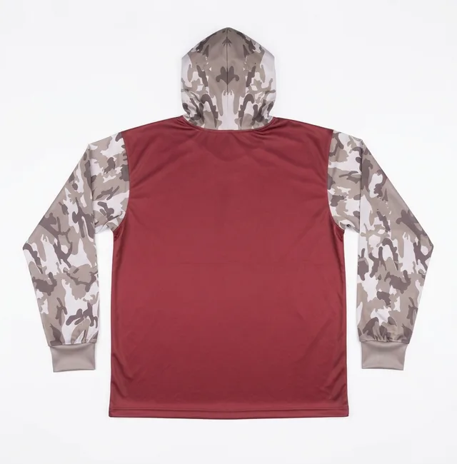 Maroon & Grey Custom Hoodie, view 2