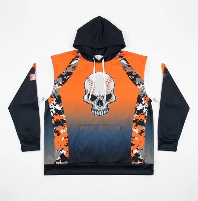 Orange, Black & White Custom Hoodie