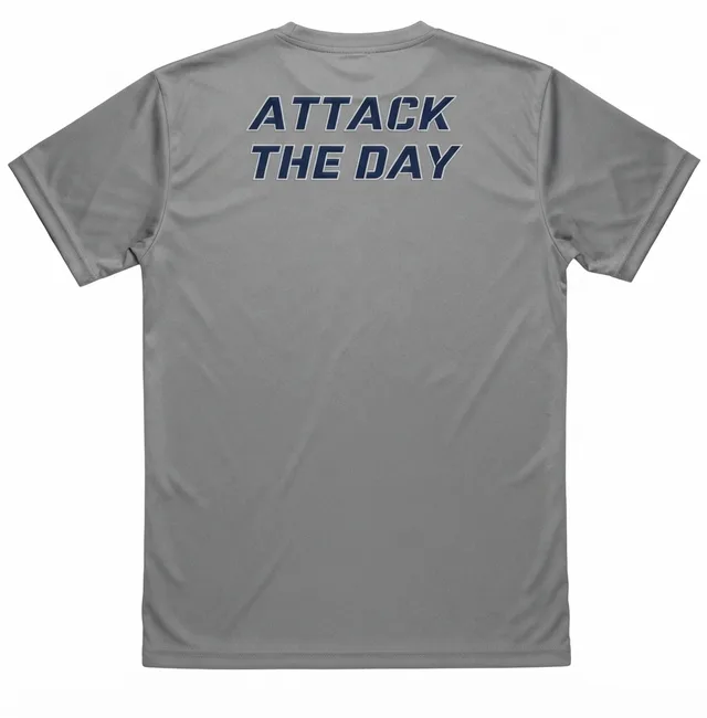Olive-Grey & Blue Casual T-Shirt, view 2