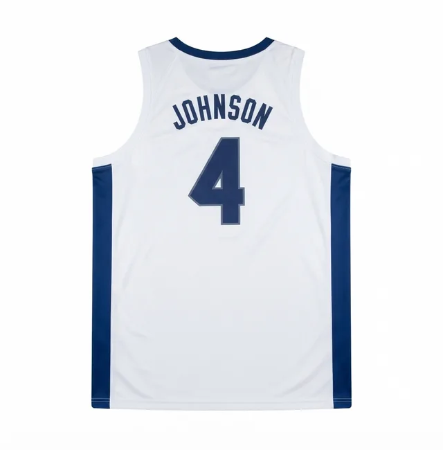 Navy, Blue & Grey Basketball Jersey, view 4