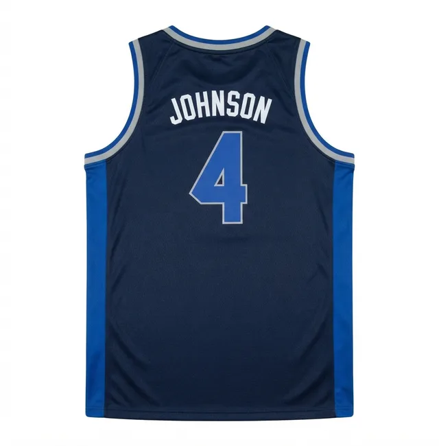 Navy, Blue & Grey Basketball Jersey, view 5
