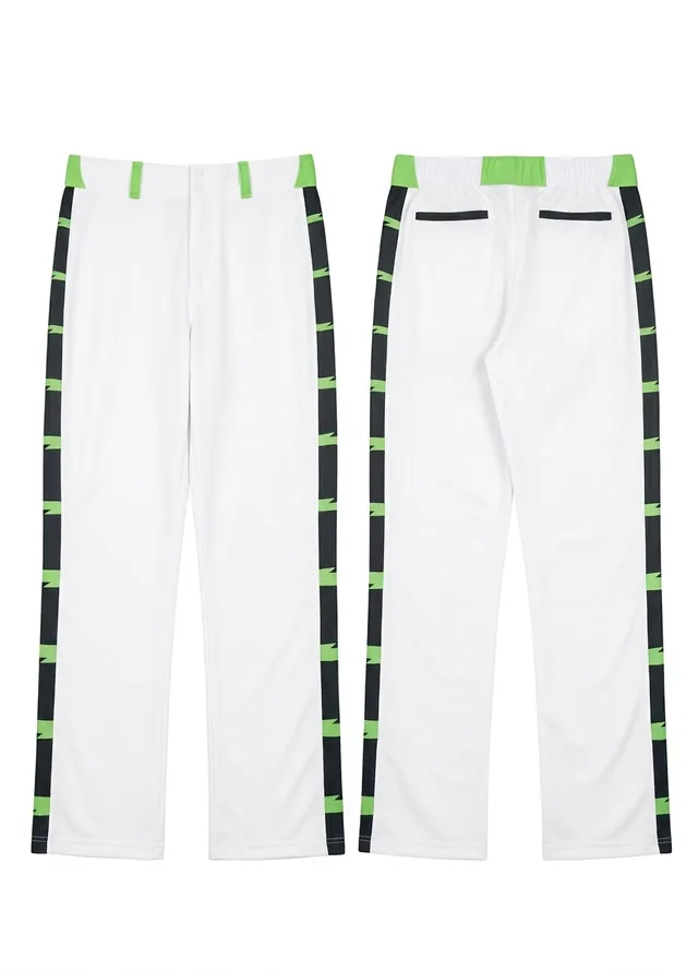 White, Green & Black Baseball Pants, reference view