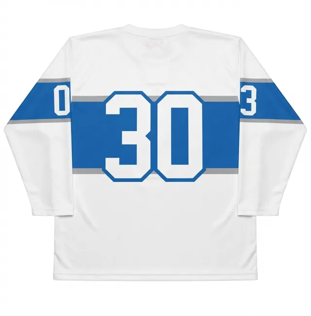 White & Blue Ice Hockey Jersey, view 2