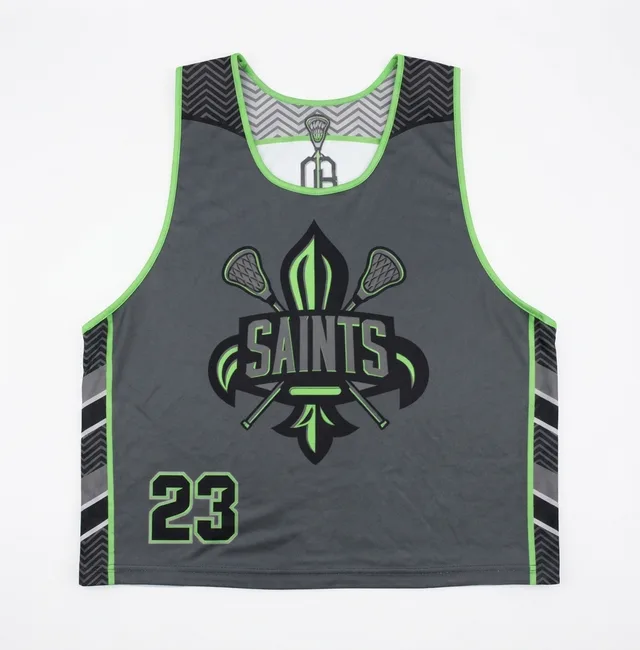 White, Grey & Green Lacrosse Jersey, view 3