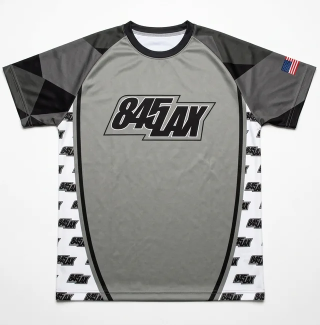 Grey & Black Short-Sleeve Lacrosse Jersey