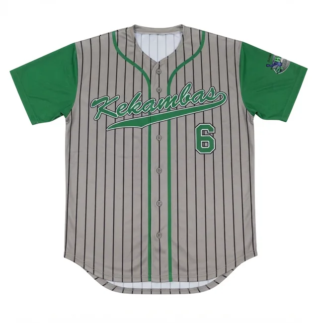 Grey & Green Baseball & Softball Jersey, reference view